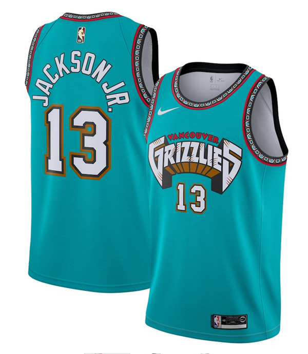 Men's Memphis Grizzlies #13 Jaren Jackson Jr. Green NBA Stitched Jersey Men's Memphis Grizzlies #13 Jaren Jackson Jr. Green NBA Stitched Jersey